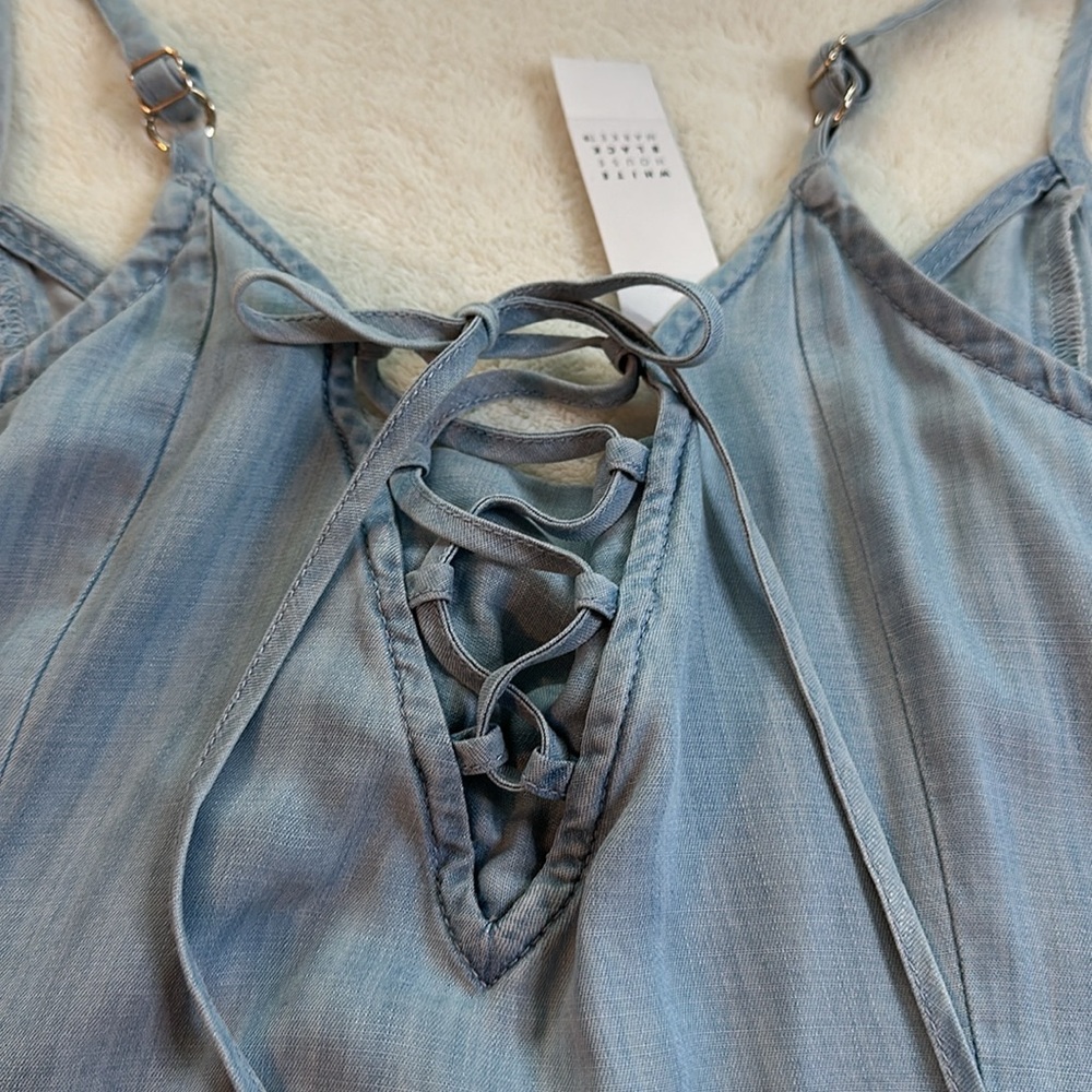 WHBM Lace-Up Back Maxi Dress Size 10P - Picture 10 of 13